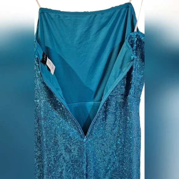 B. Darlin - NEW Elegant Strapless Sequin Mini  Dress w/ Slit​​ - Picture 7 of 9